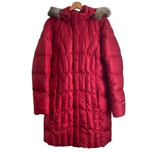 Eddie Bauer Womens Outdoor Winter Puffer Coat Size XL Red Parka Down Cabin Cozy
